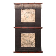 "Love and Lotus Boys, " Ink on Linen Panels, 1850