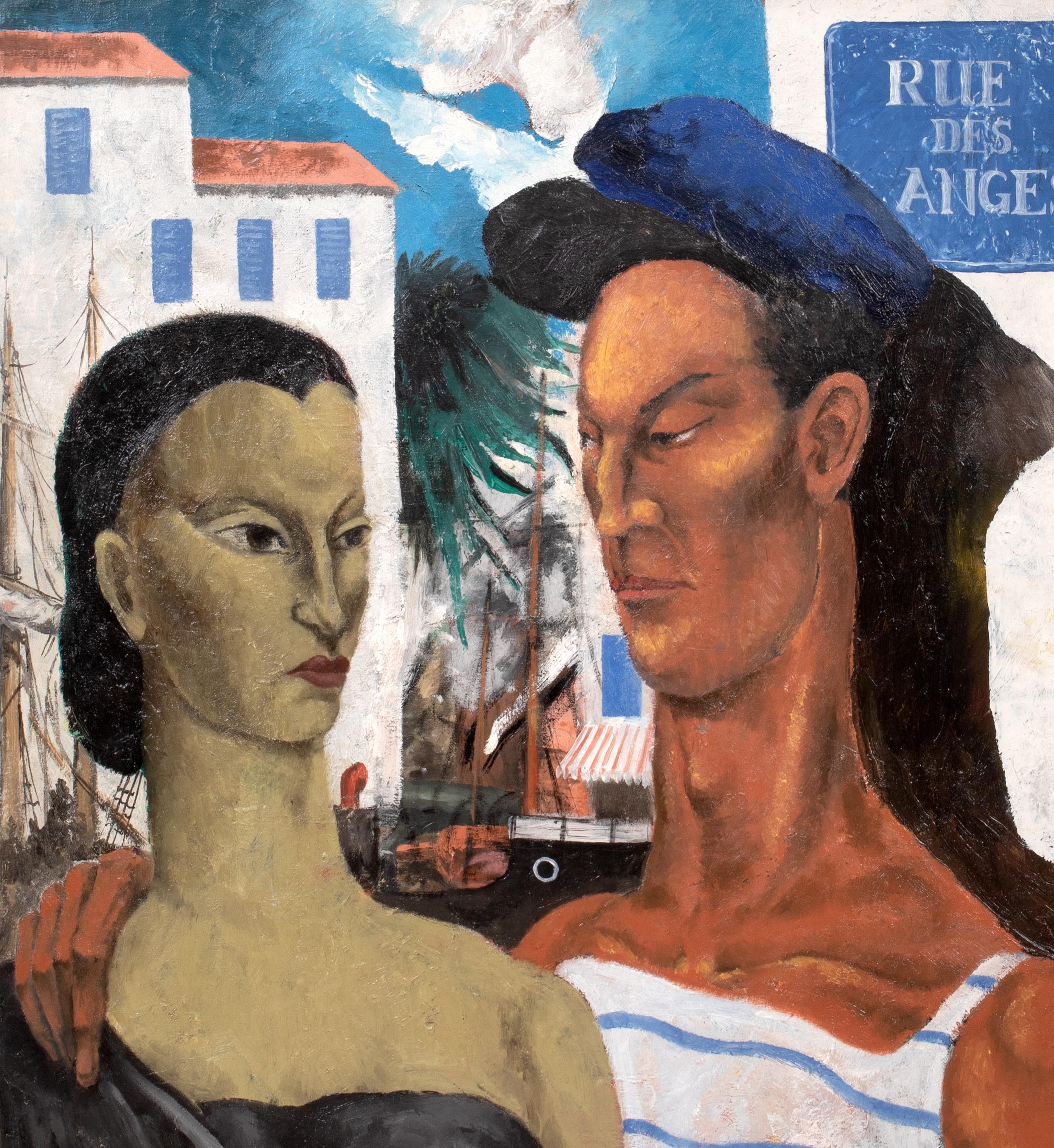 Lovers At Rue De Anges Villeneuve-Loubet, circa 1920  For Sale 4