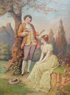 Lovers. Early 19th century, Oil on canvas, 37,5x27,5 cm