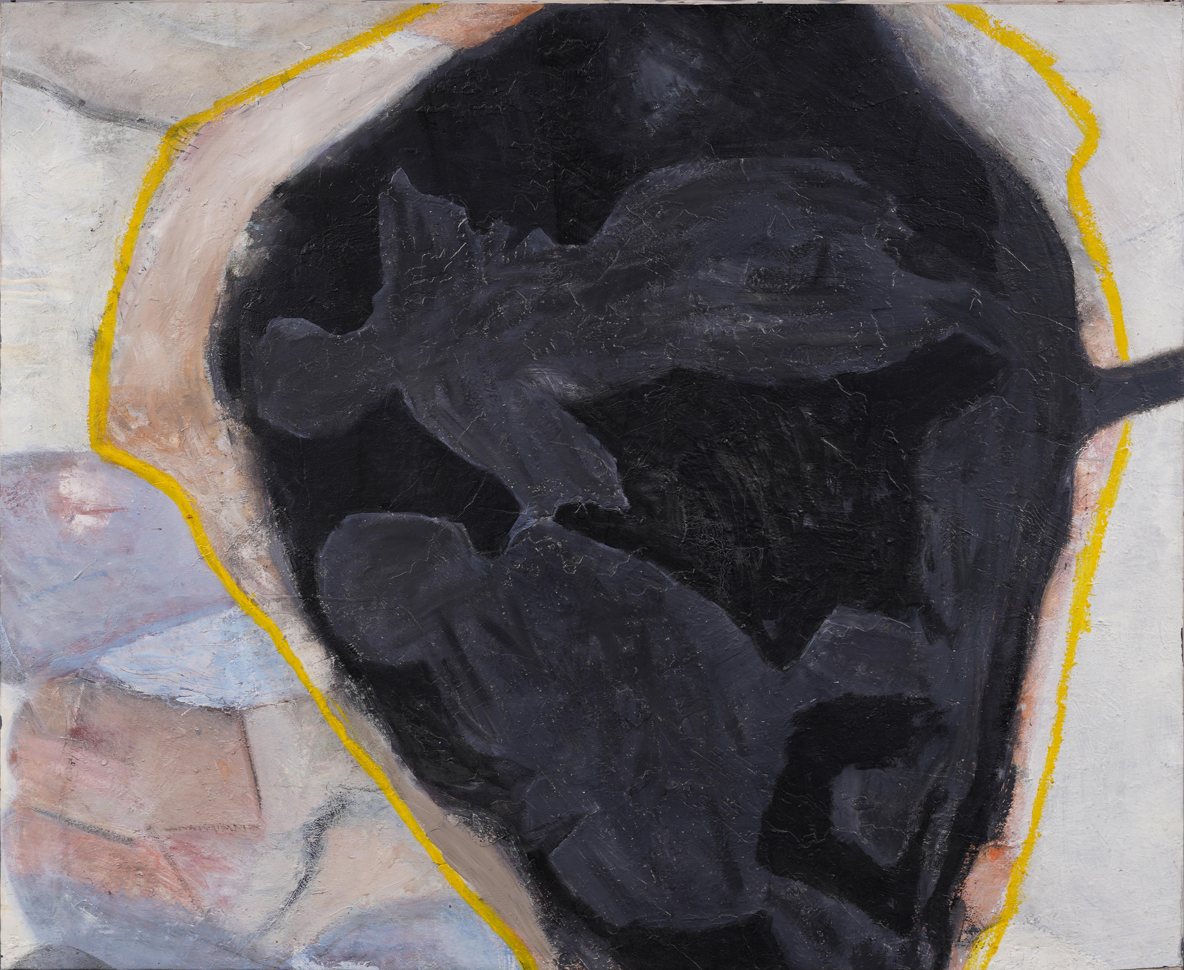 Unknown Abstract Painting - "Lovers in the Abyss" Large Abstract Expressionist Modern Oil Painting