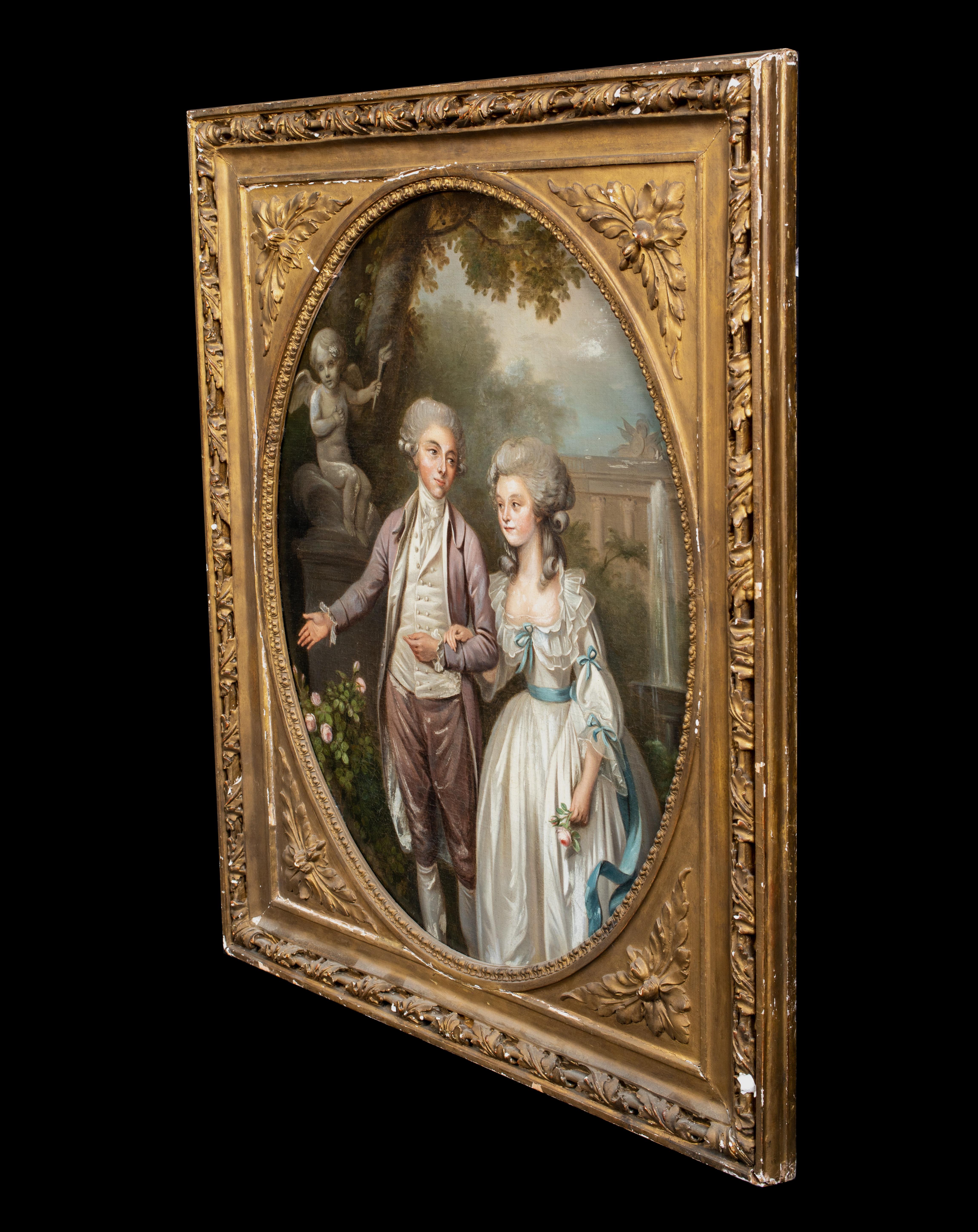 Lovers In The Garden, 18th Century For Sale 2
