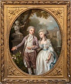 Antique Lovers In The Garden, 18th Century