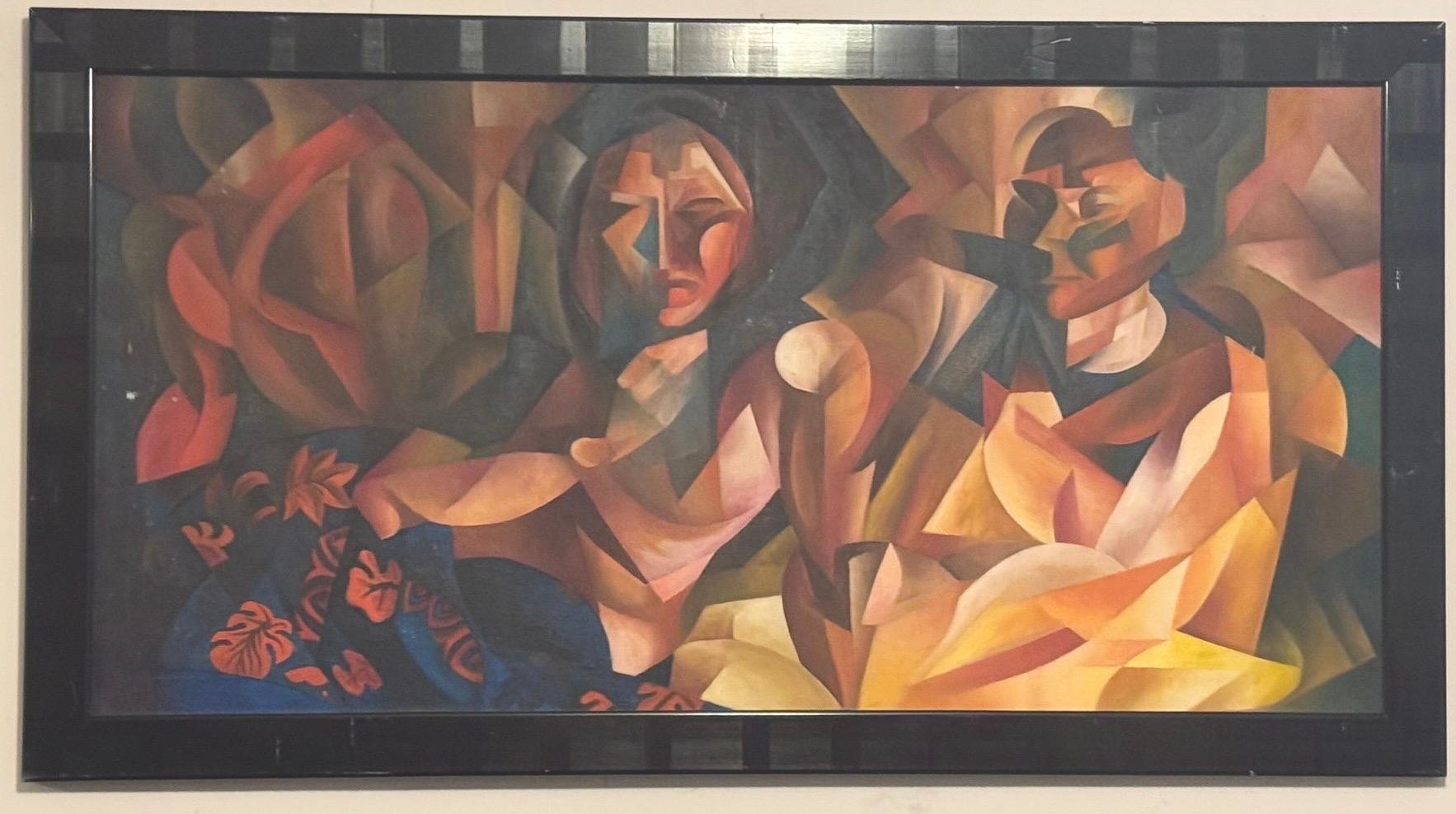 Unknown Figurative Painting – Liebespaar auf der Couch