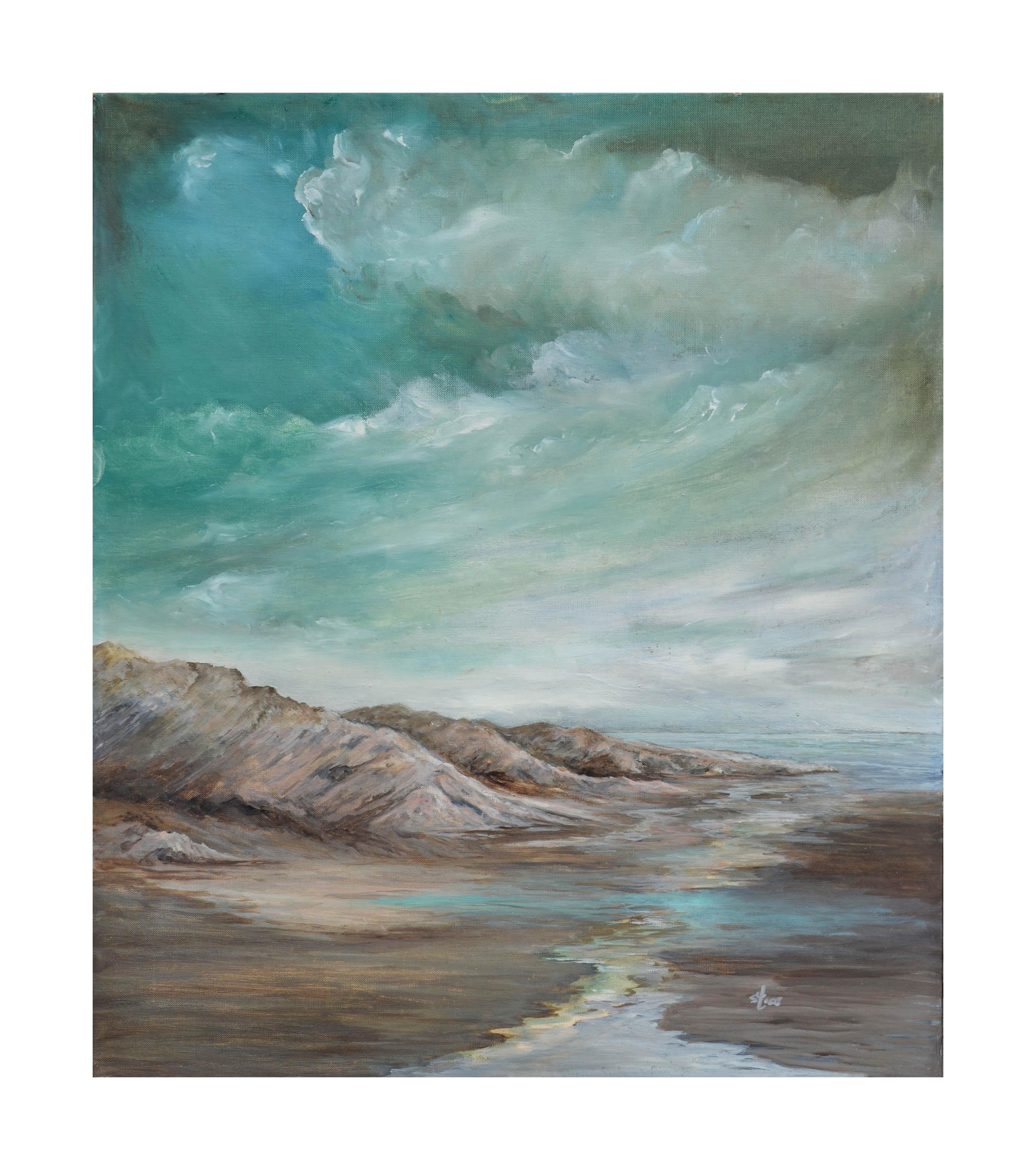Unknown Landscape Painting - Low Tide in Carmel - Landscape