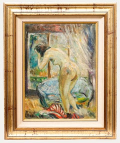 Luc Ancia  - Framed Mid 20th Century Oil, Nude by the Window