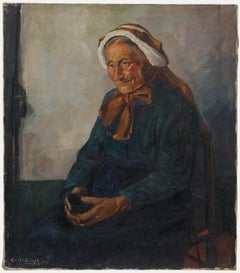 Luc De Decker (1907-1982) - 1943 Oil, Portrait of an Elderly Woman