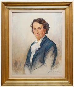 Luc de Decker (1907-1982) - Olio del XX secolo, Signora in blu