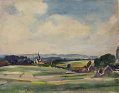 Luc De Decker (1907-1982) - Mid 20th Century Oil, Church In Summer Fields