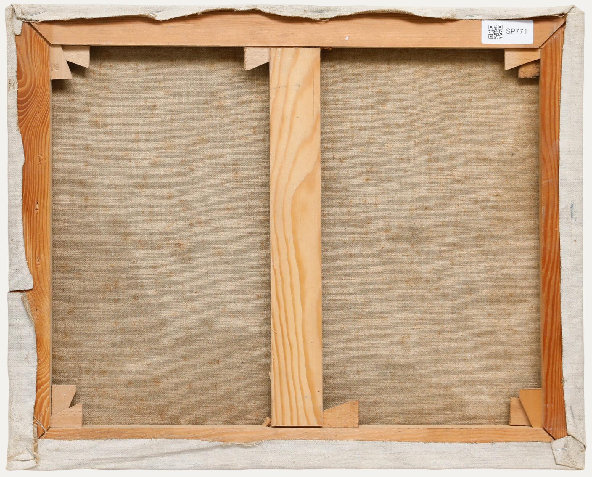 Luc De Decker (1907-1982) – Ölgemälde, Erntefelder des mittleren 20. Jahrhunderts (Beige), Landscape Painting, von Unknown