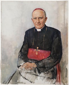 Luc De Decker (1907-1982) - Mid 20th Century Oil, Portrait of A Priest