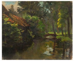 Luc De Decker (1907-1982) - Mid 20th Century Oil, The Stone Bridge