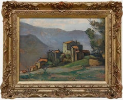 Lucette De La Fougere (1921-2010) - Oil, Mediterranean Village in the Hills