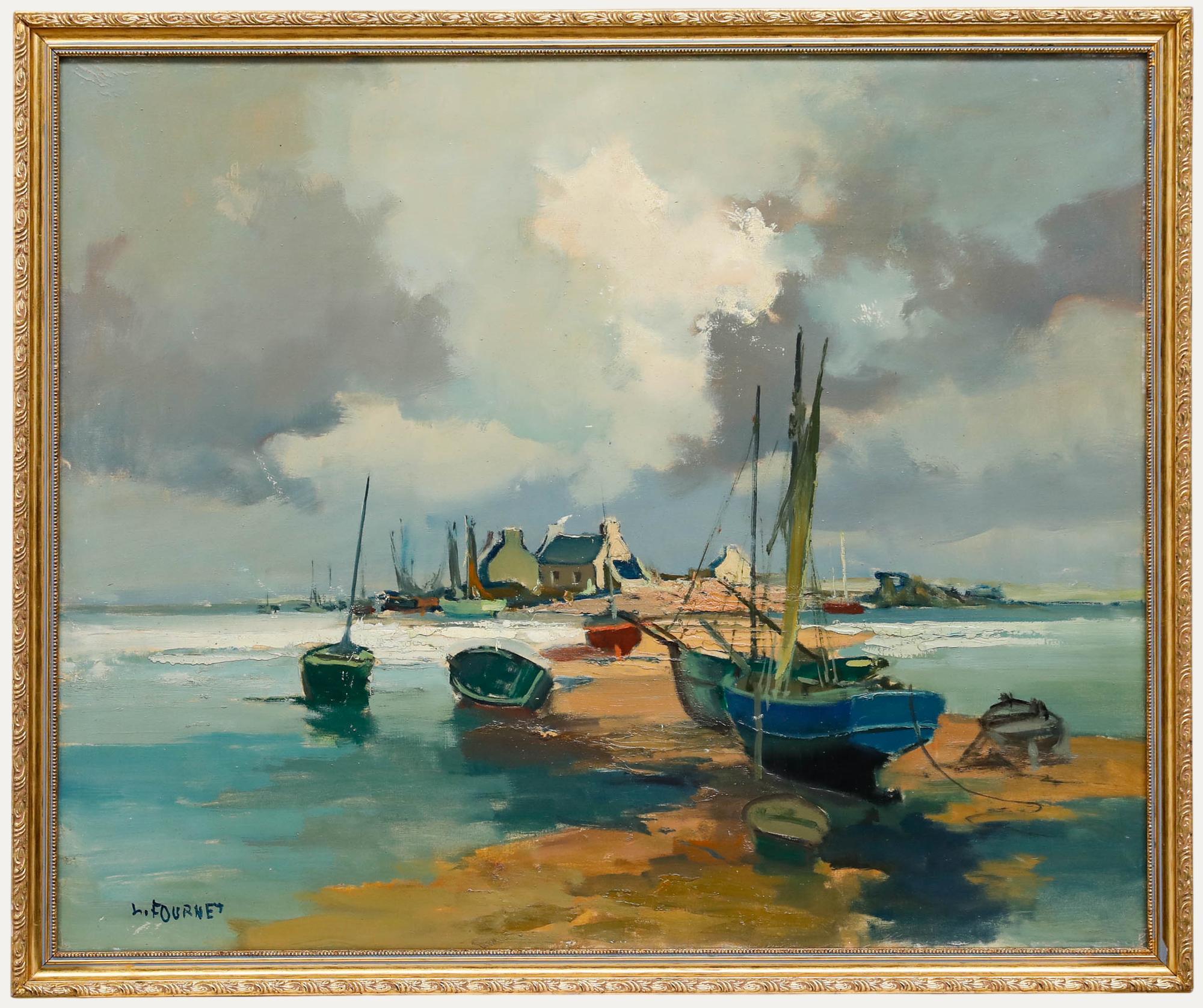 Lucien Fournet (1902-1975) - Mitte 20. Jahrhundert Öl, Côte du Morbihan