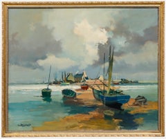 Lucien Fournet (1902-1975) - Óleo de mediados del siglo XX, Costa de Morbihan