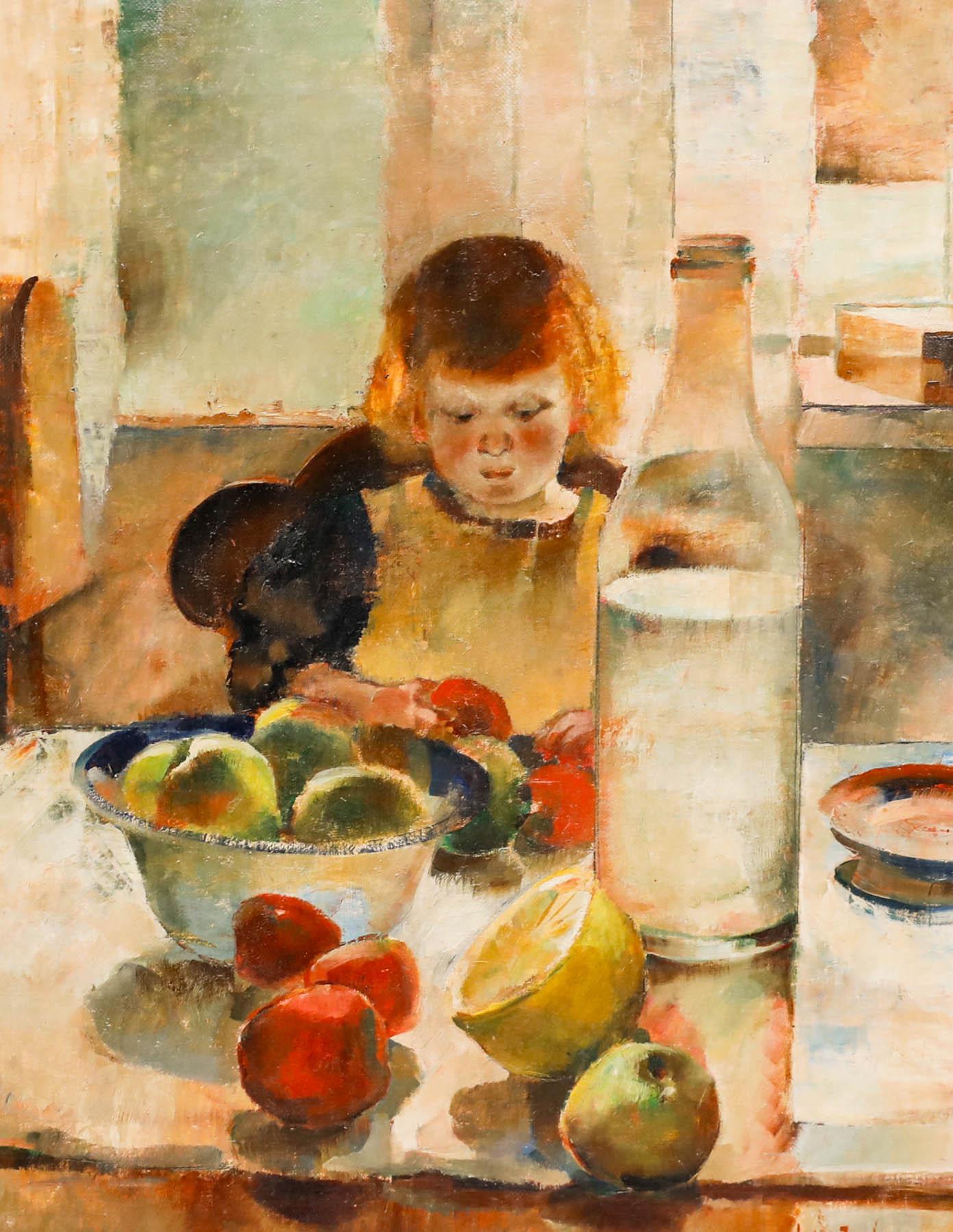 Ludvig Jacobson (1890-1957) - Huile du début du 20e siècle, fruits coupés - Painting de Unknown