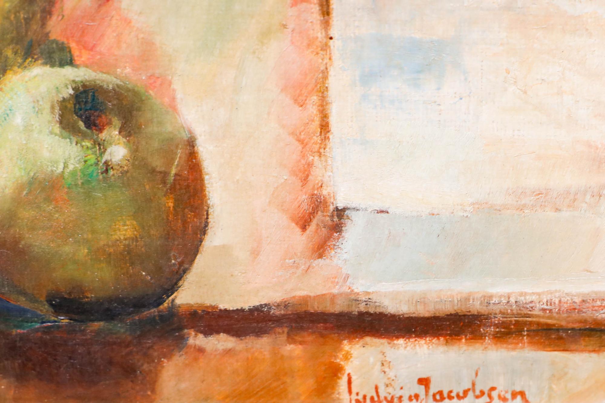 Ludvig Jacobson (1890-1957) - Huile du début du 20e siècle, fruits coupés en vente 1