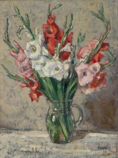 Ludwig - 1946 Óleo, Flores en una jarra de cristal