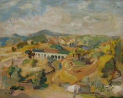 Ludwig Klimek (1912-1992) - Huile du milieu du XXe siècle, Le viaduc en pierre