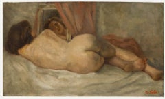 M. Kola - Mid 20th Century Oil, Nude on Bed