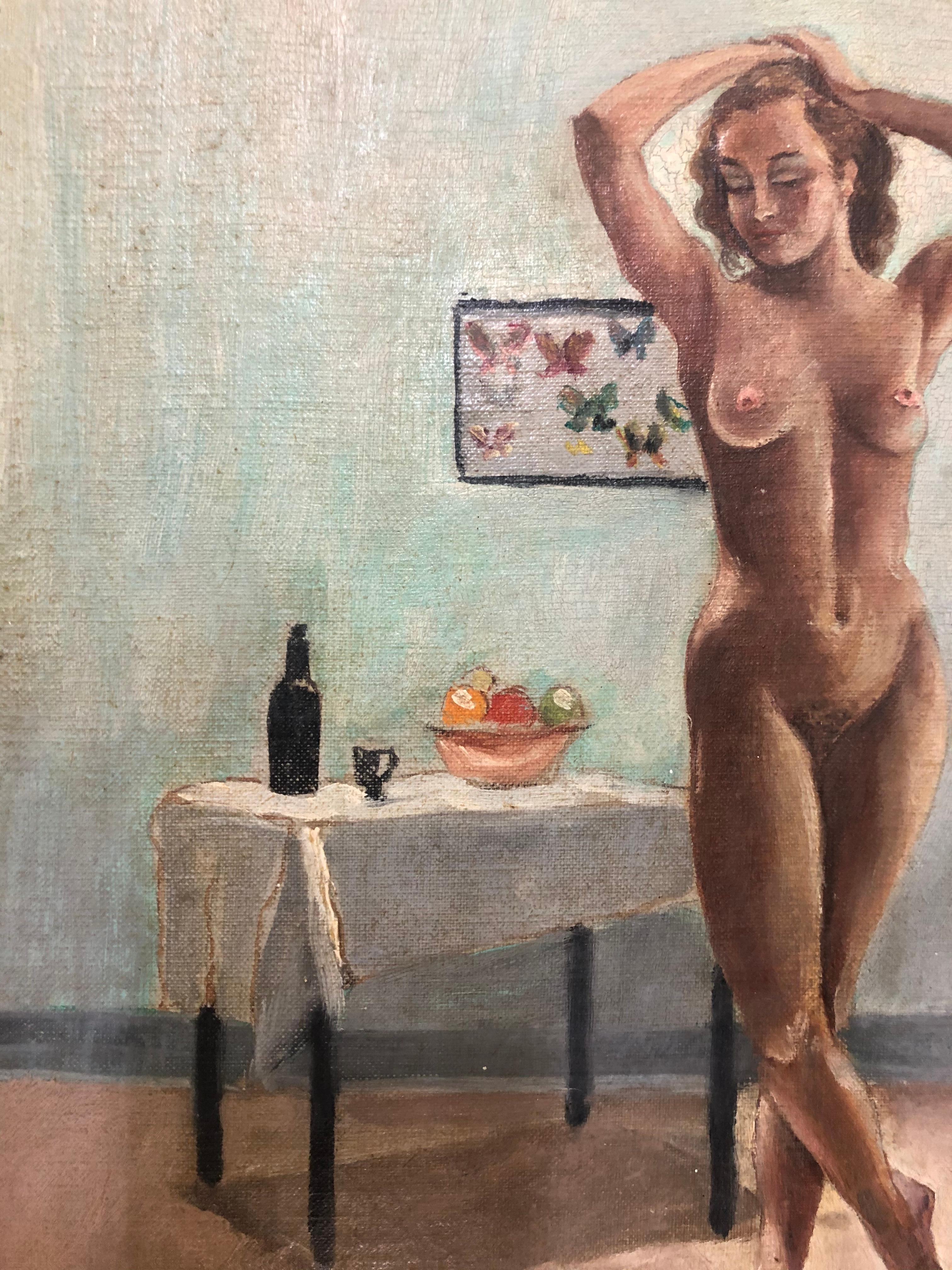 M L Swan Nackt – Painting von Unknown