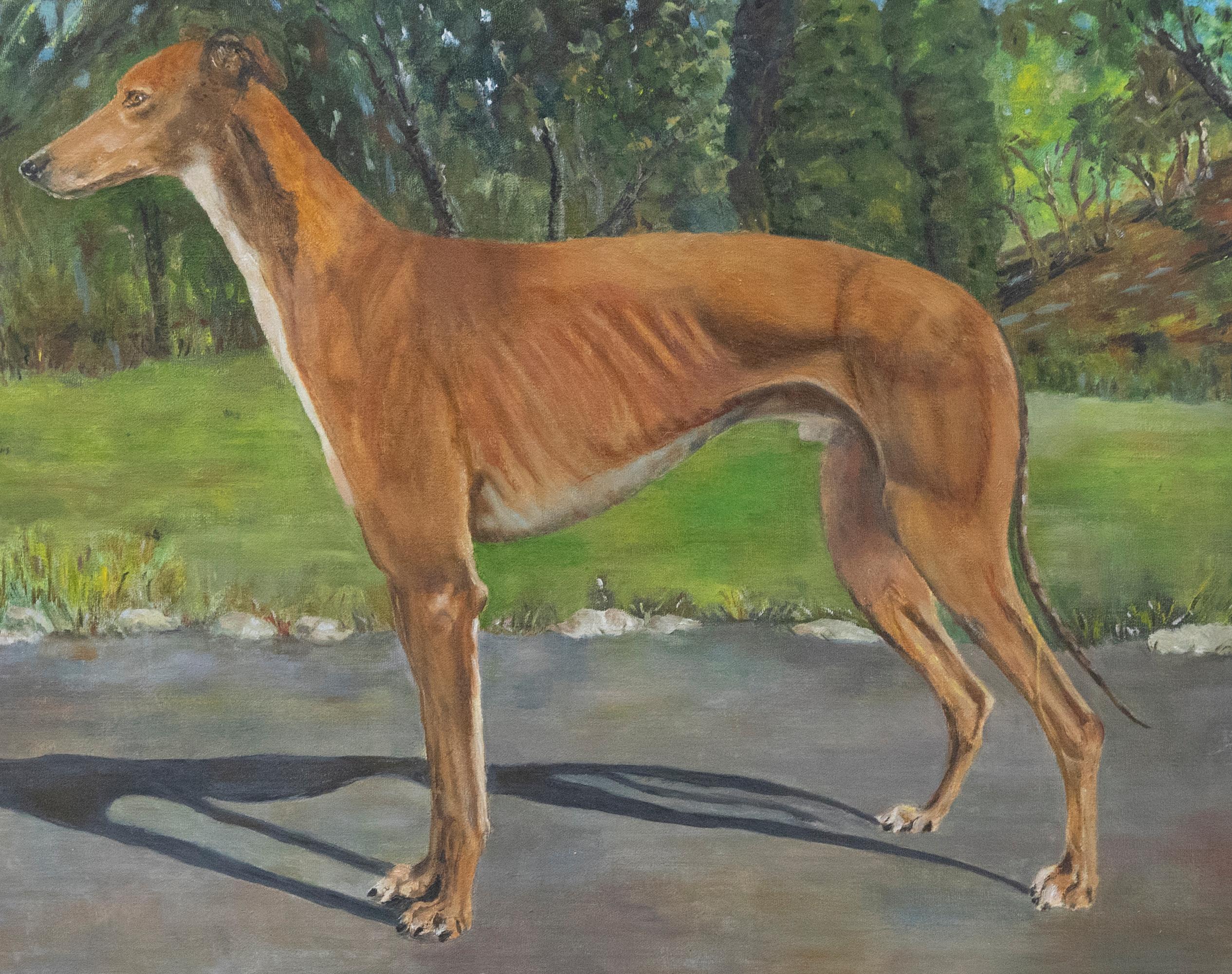 M. M. Arends - 20th Century Oil, Bomber the Greyhound - Painting by Unknown