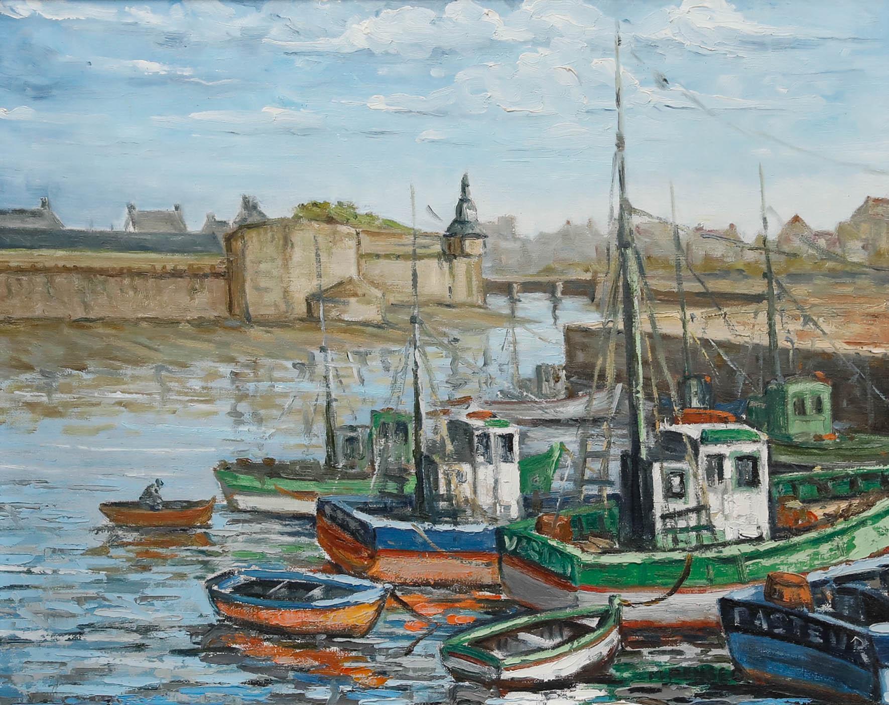 M. Pensec - Gerahmtes Öl des 20. Jahrhunderts, Le Port de Concarneau – Painting von Unknown