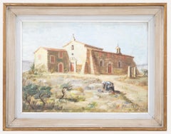 Vintage M. Russell - c.1965 Oil, Continental Church