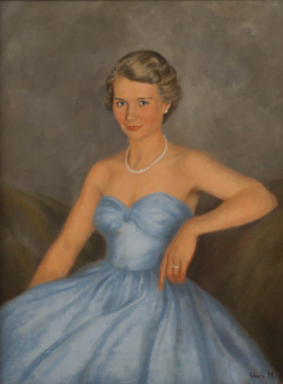 M. Weirs  - Milieu du 20e siècle Huile, Tenue de soirée - Painting de Unknown