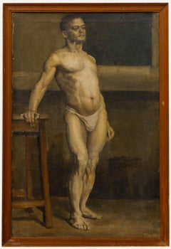 M. Wolstenholme - 1925 Huile, nu masculin debout