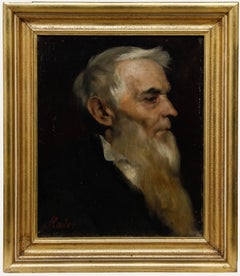 Mader - Olio del XIX secolo, Ritratto di un gentiluomo di profilo