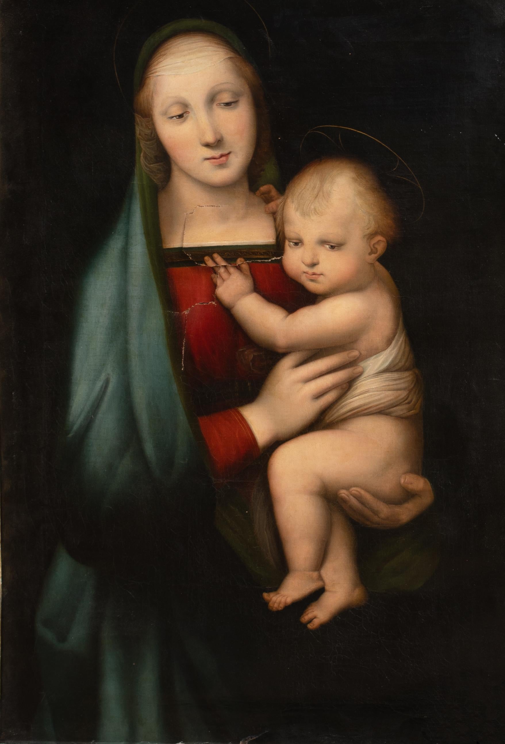 Madona Del Granduca, 18th Century after Raphael (1483-1520) Large 18th Century - Black Portrait Painting by Unknown