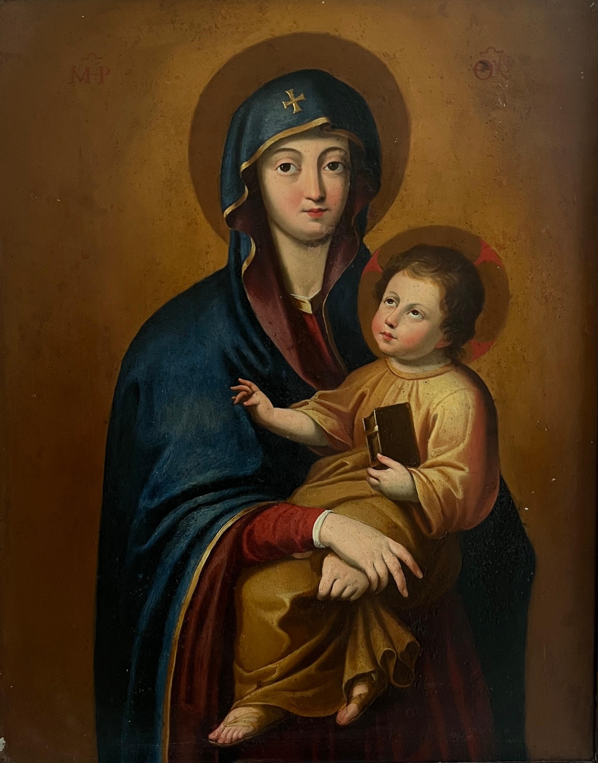 Figurative Painting di Unknown - Madonna & Child