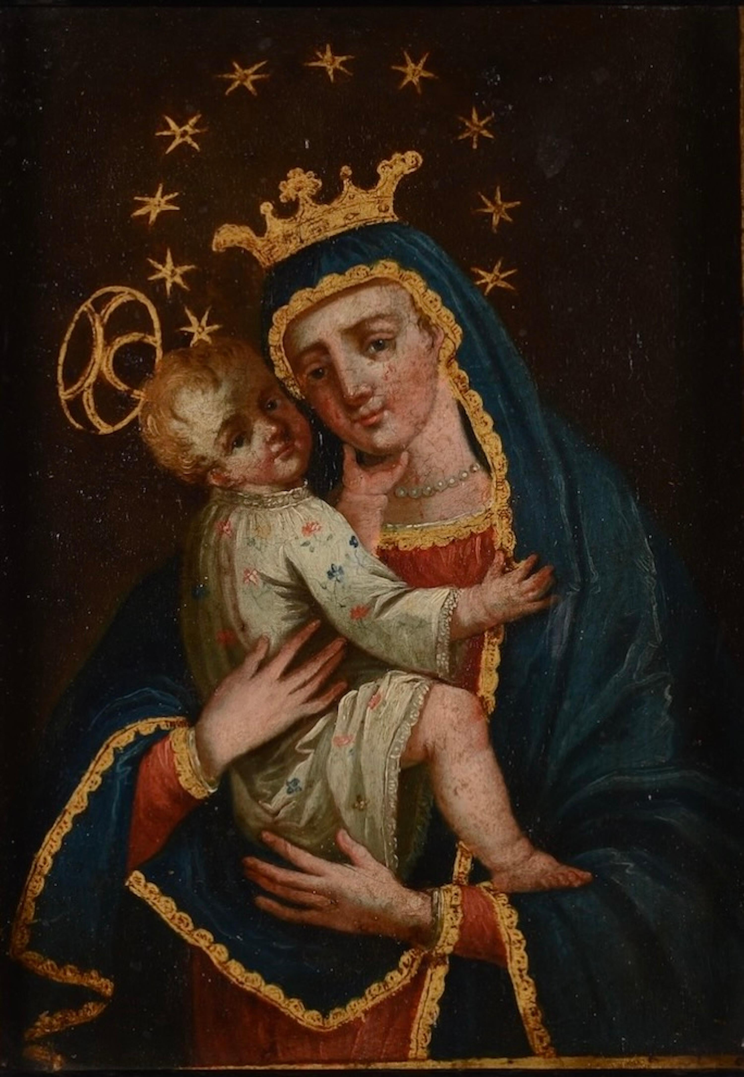 Madonna and Child in the Spanish Colonial Taste, Oil on Copper