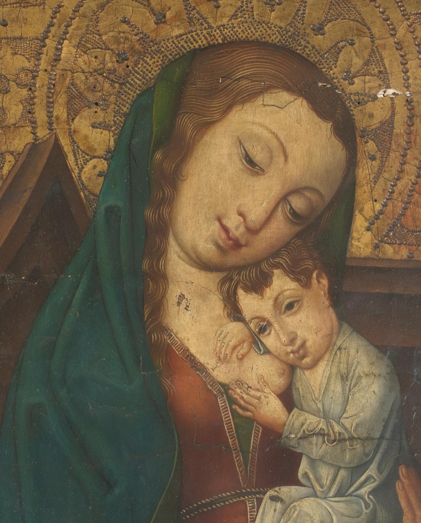 Madonna & Child, 15th Century  Italian Renaissance Tuscan School For Sale 5