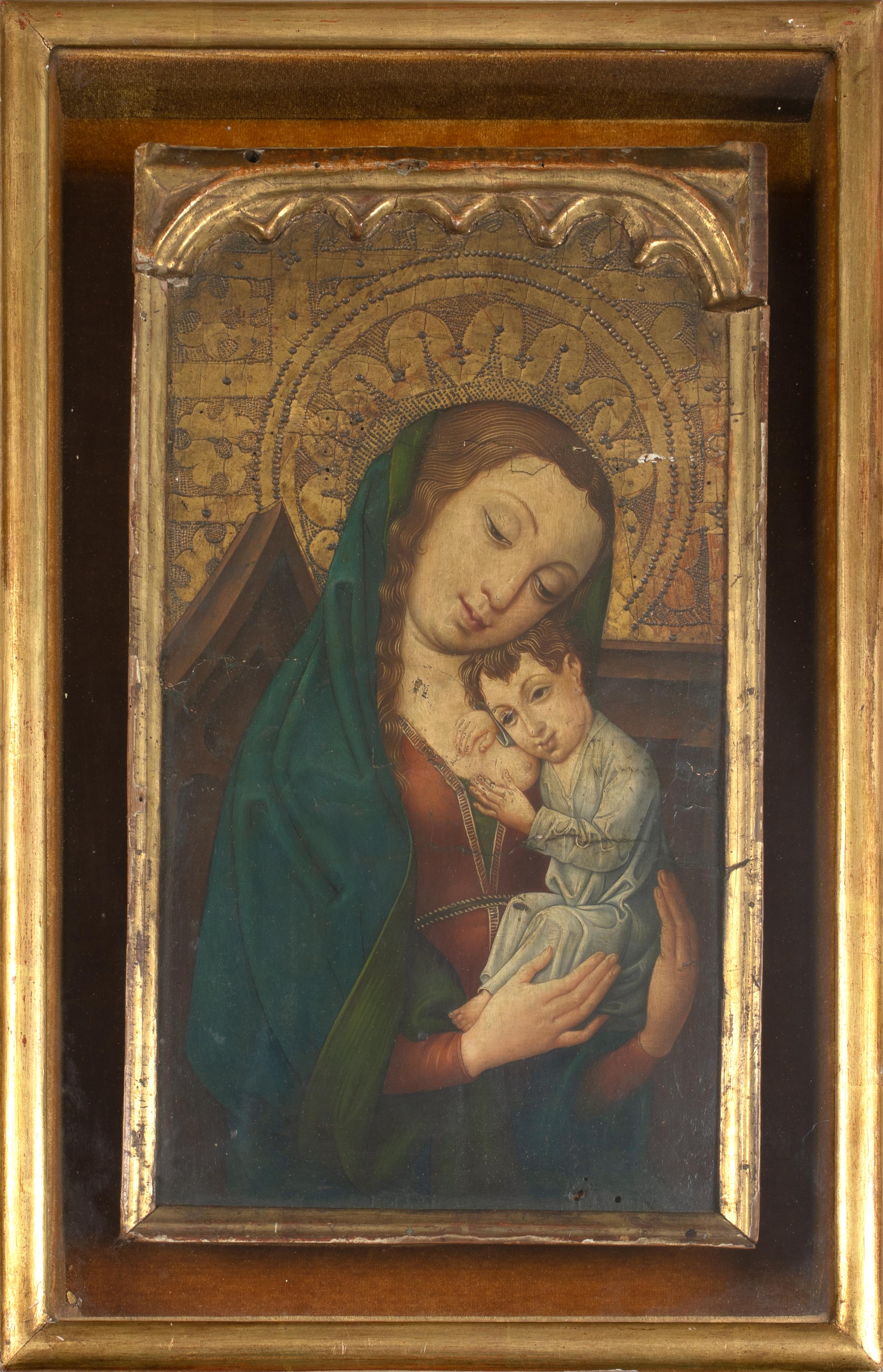 Unknown Portrait Painting - Madonna & Child, 15th Century  Italian Renaissance Tuscan School