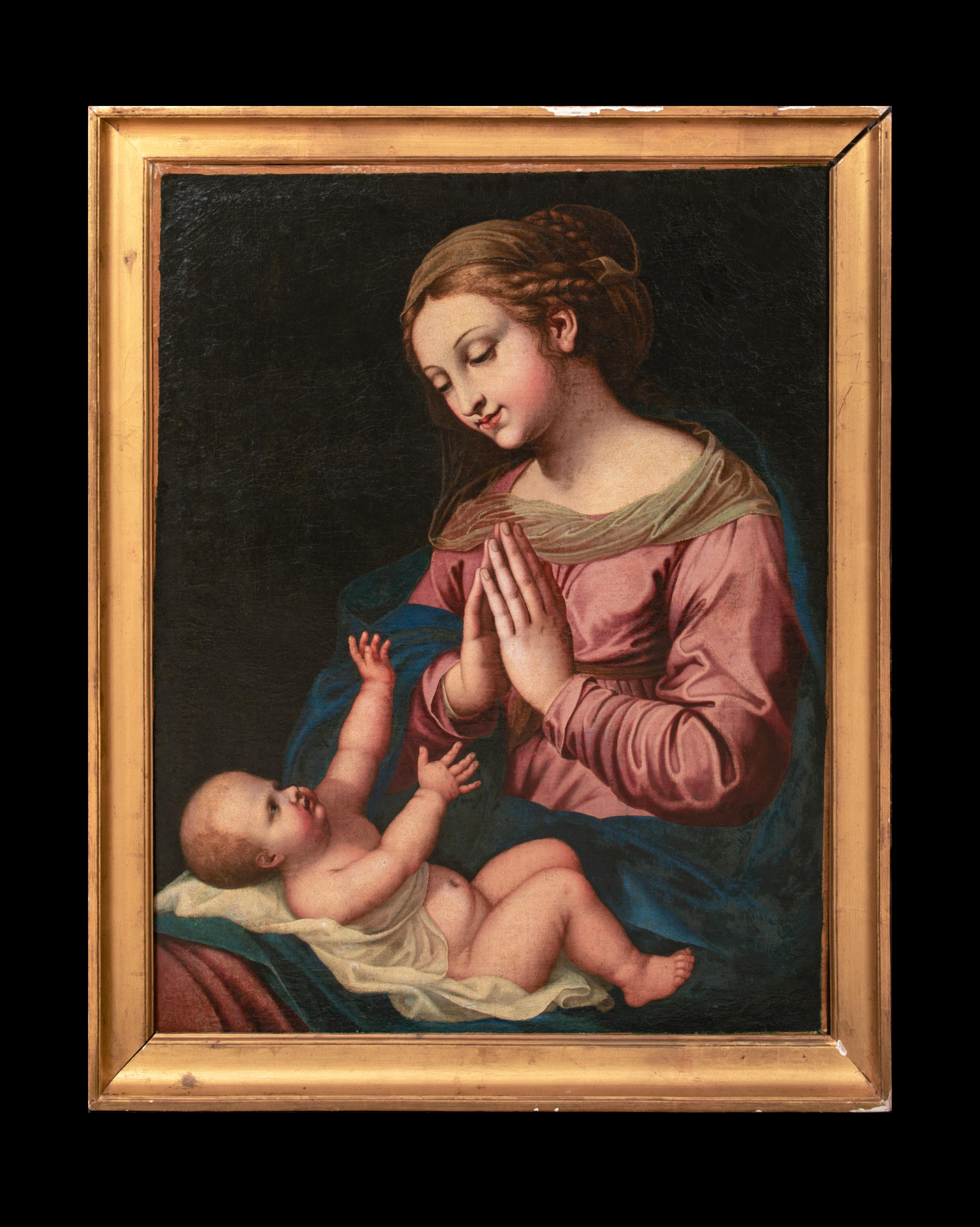 Madonna & Child, XVI secolo  Scuola di LUCA PENNi (1500-1556) - Painting di Unknown