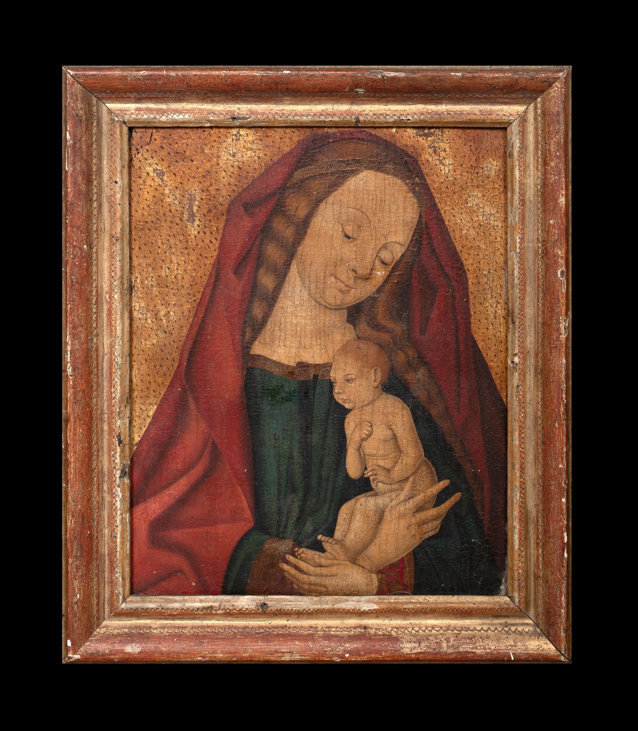 Madone & Child, huile sur panneau  adepte de DIERIC BOUTS (1415-1475) - Painting de Unknown