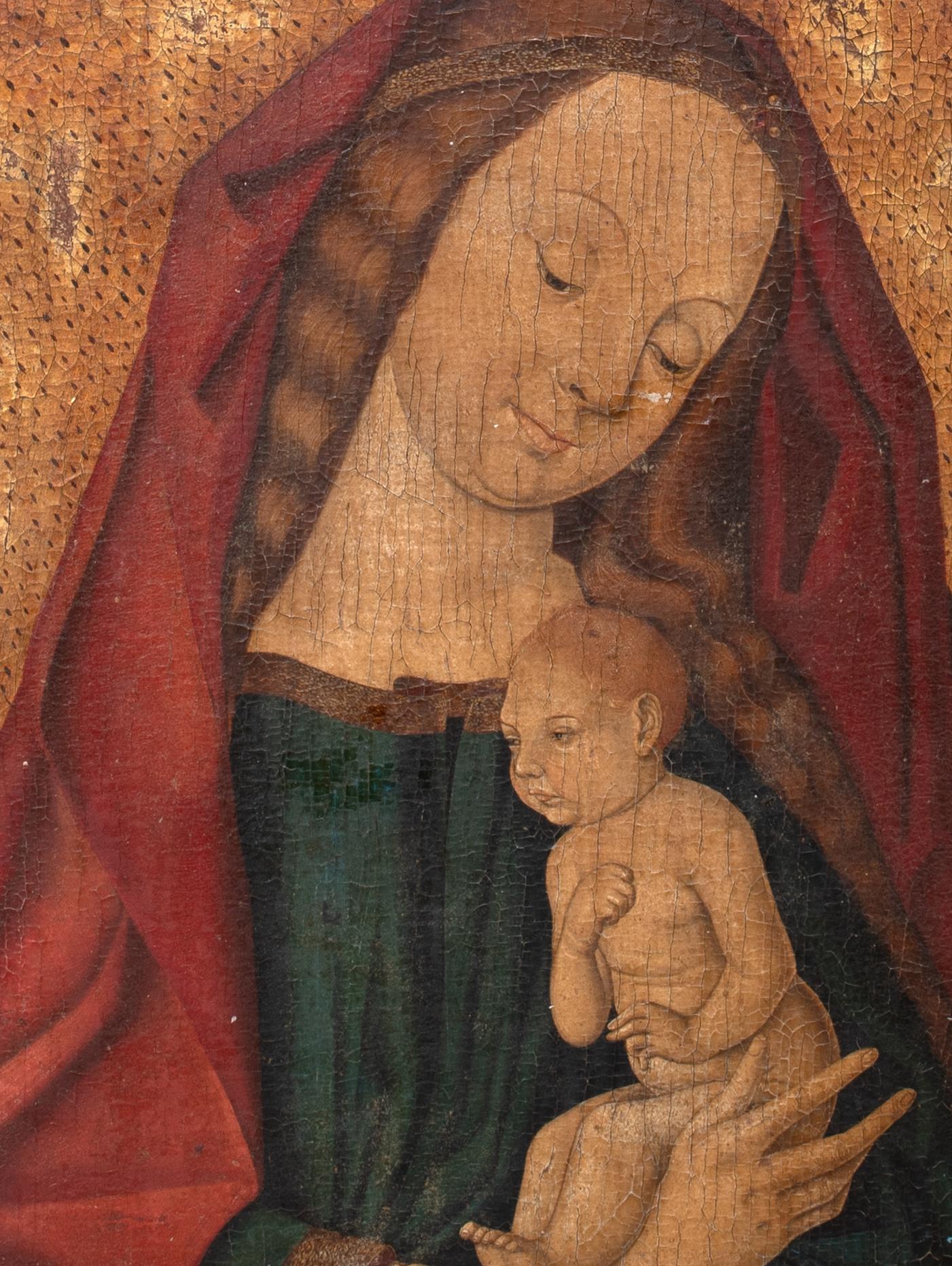 Madone & Child, huile sur panneau  adepte de DIERIC BOUTS (1415-1475) en vente 1
