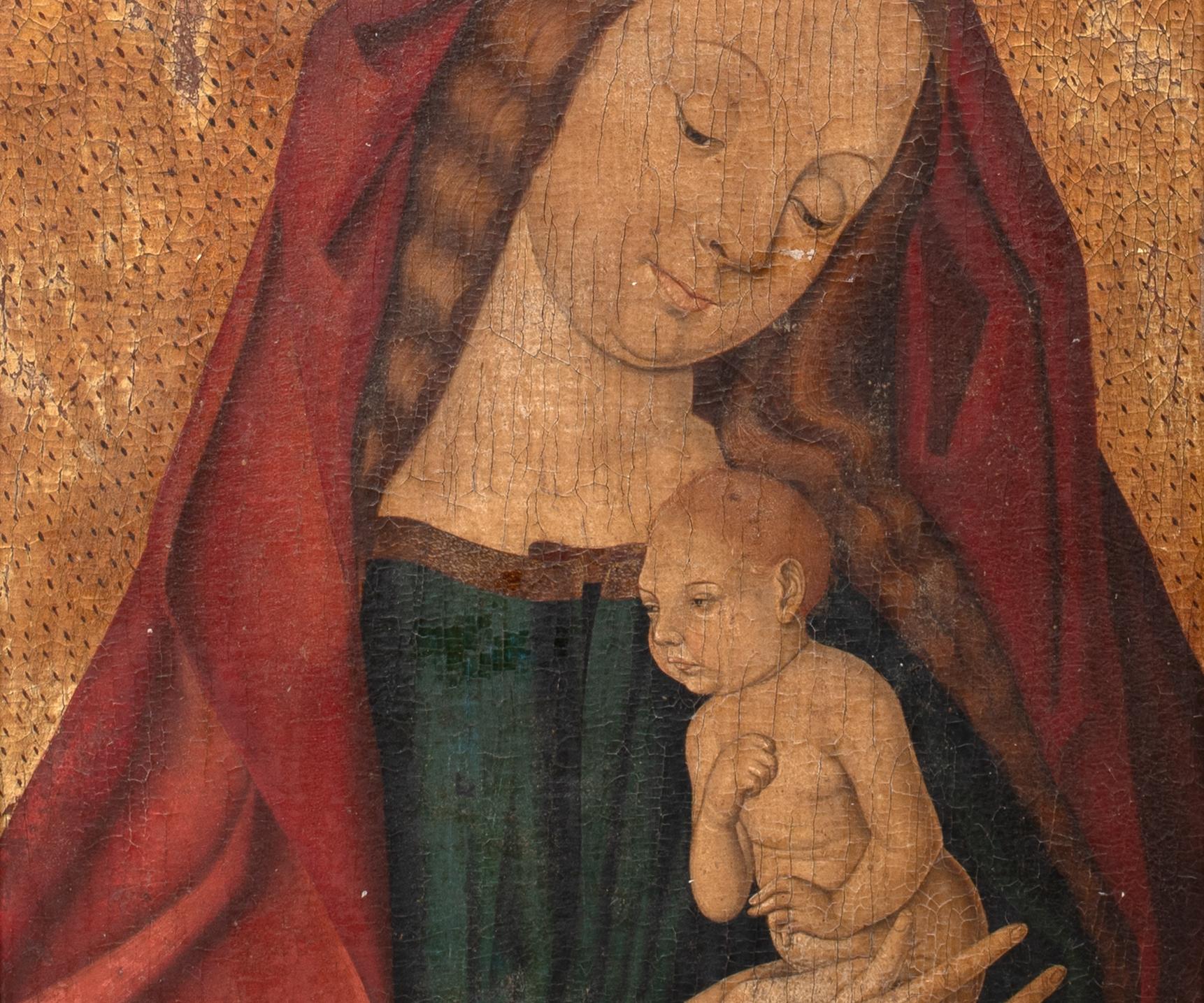 Madone & Child, huile sur panneau  adepte de DIERIC BOUTS (1415-1475) en vente 2