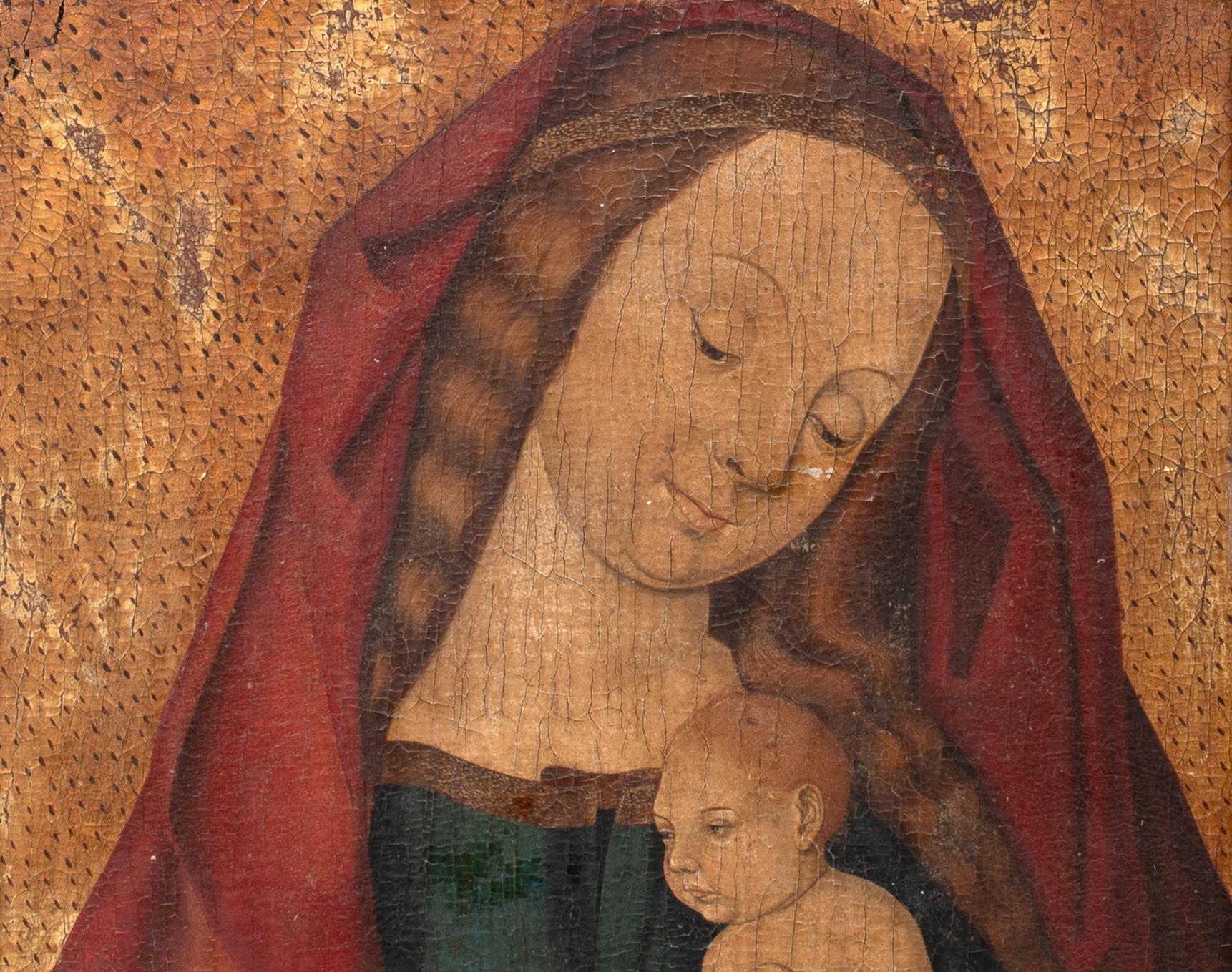 Madone & Child, huile sur panneau  adepte de DIERIC BOUTS (1415-1475) en vente 3