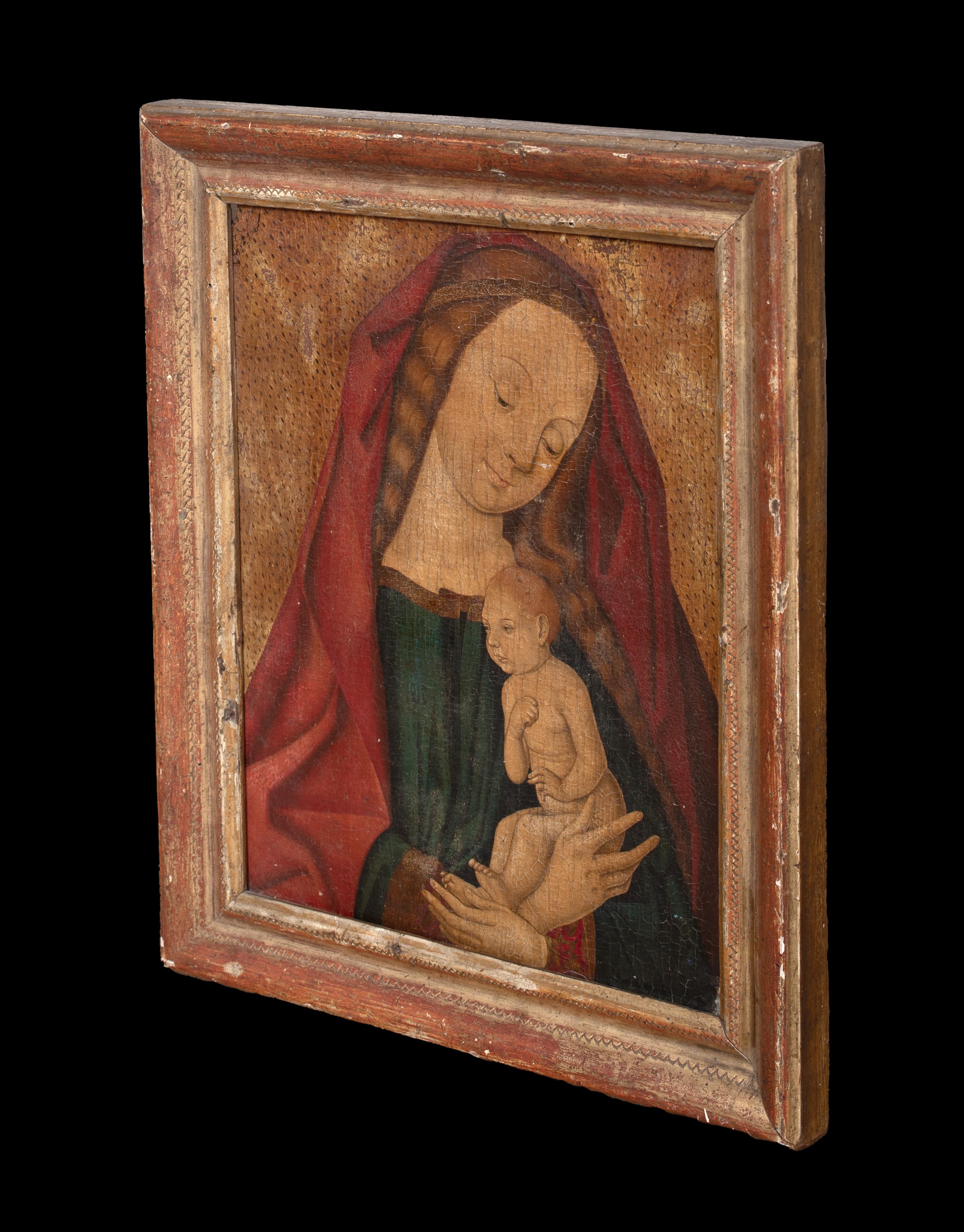 Madone & Child, huile sur panneau  adepte de DIERIC BOUTS (1415-1475) en vente 4