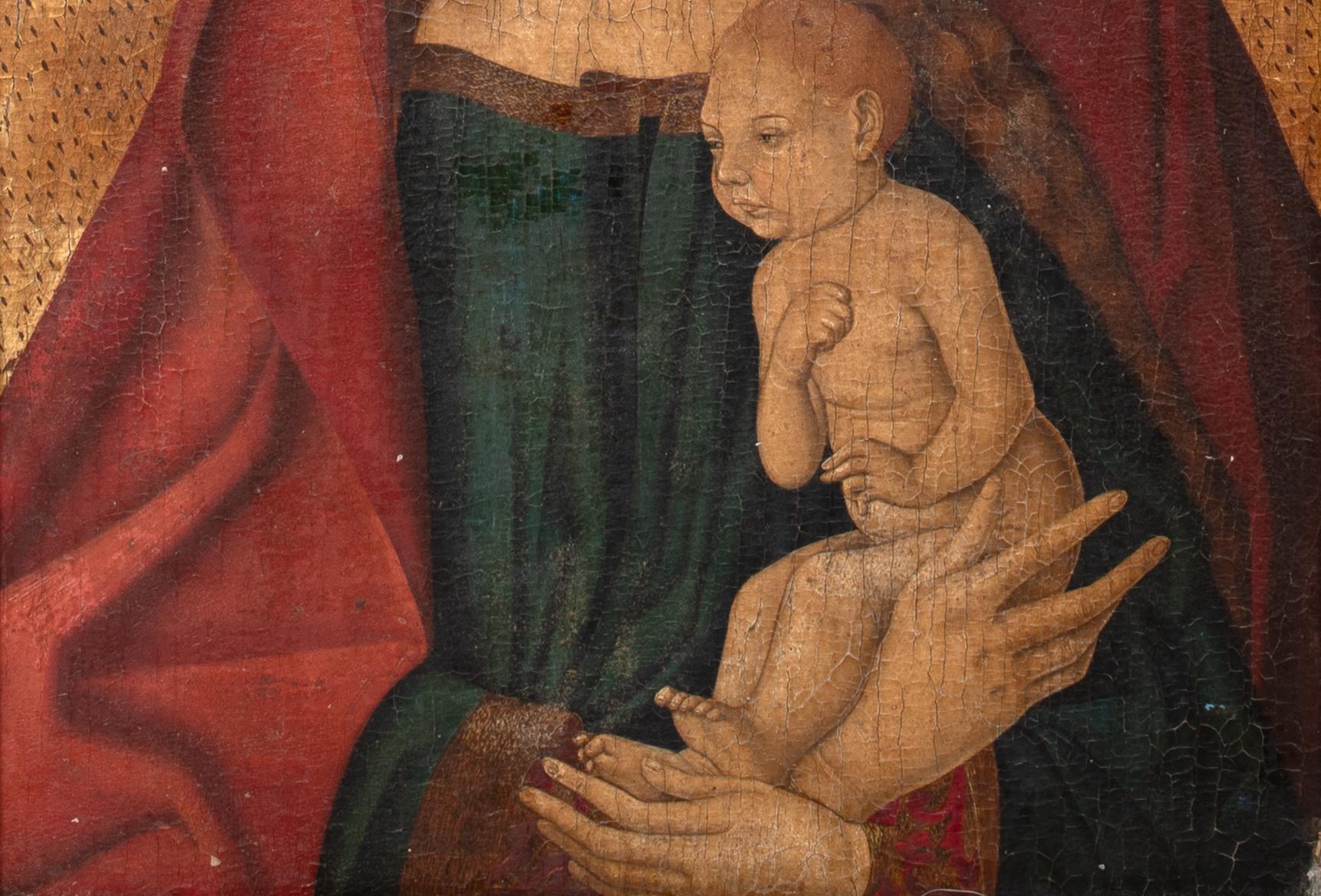 Madone & Child, huile sur panneau  adepte de DIERIC BOUTS (1415-1475) en vente 5