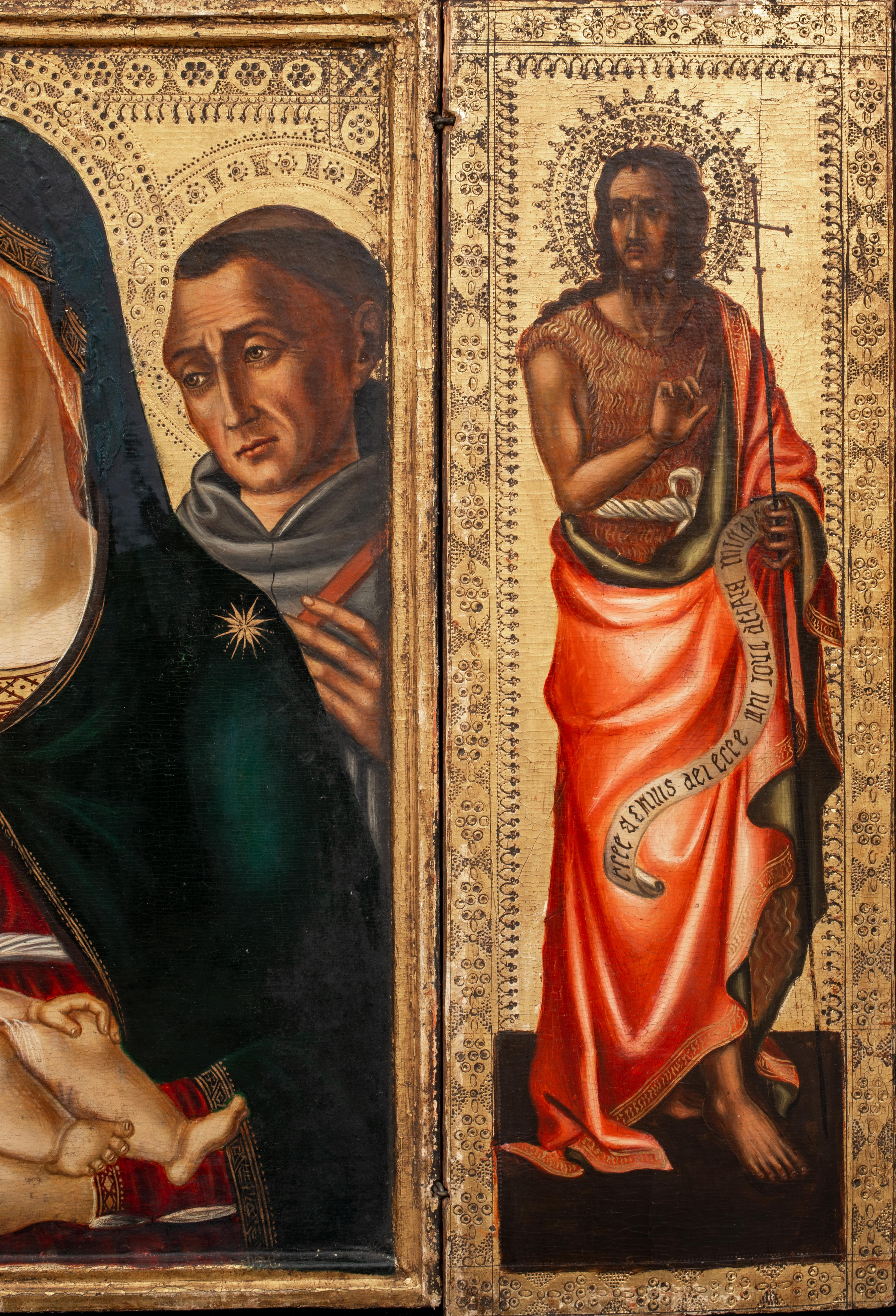 Madonna & Child St Jerome St Francis, Archangel Michael, St John, Triptych  For Sale 4