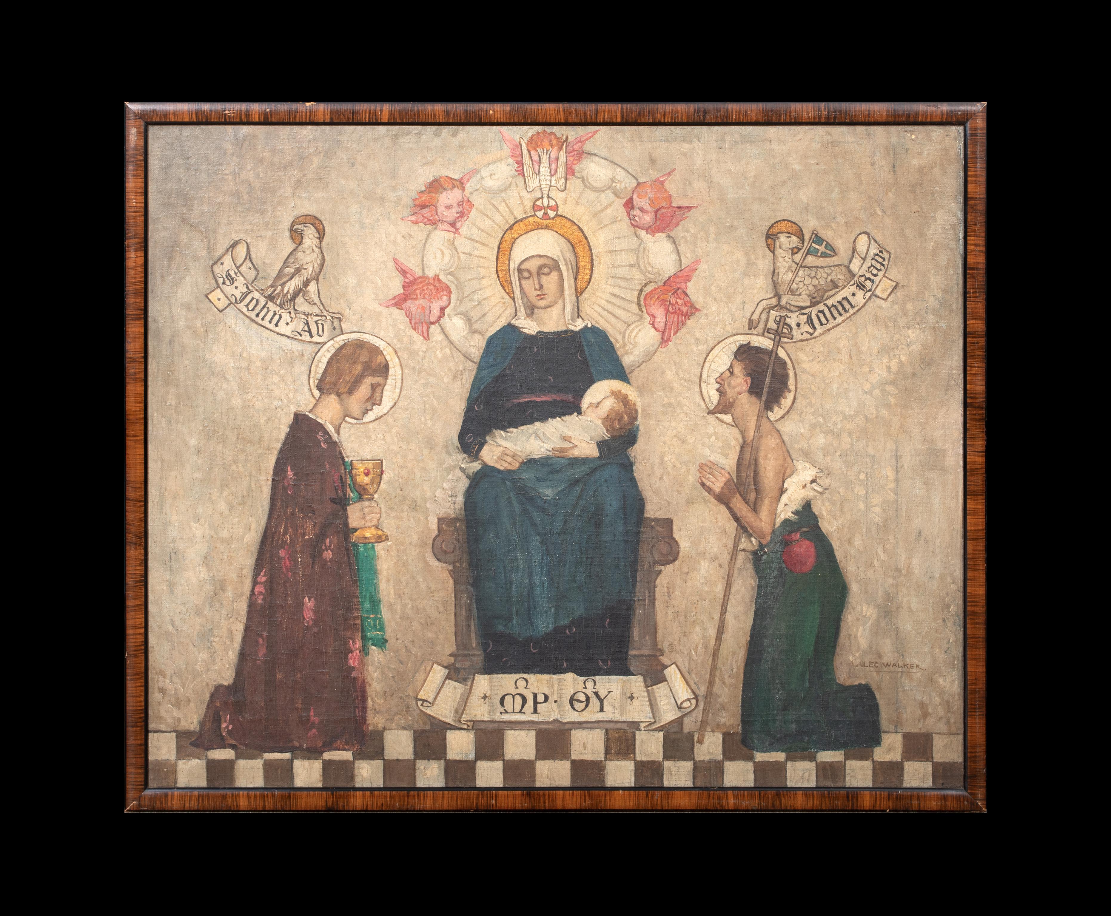 Madonna, Child, St John & St John the Baptist, 19th Century - Painting by Unknown