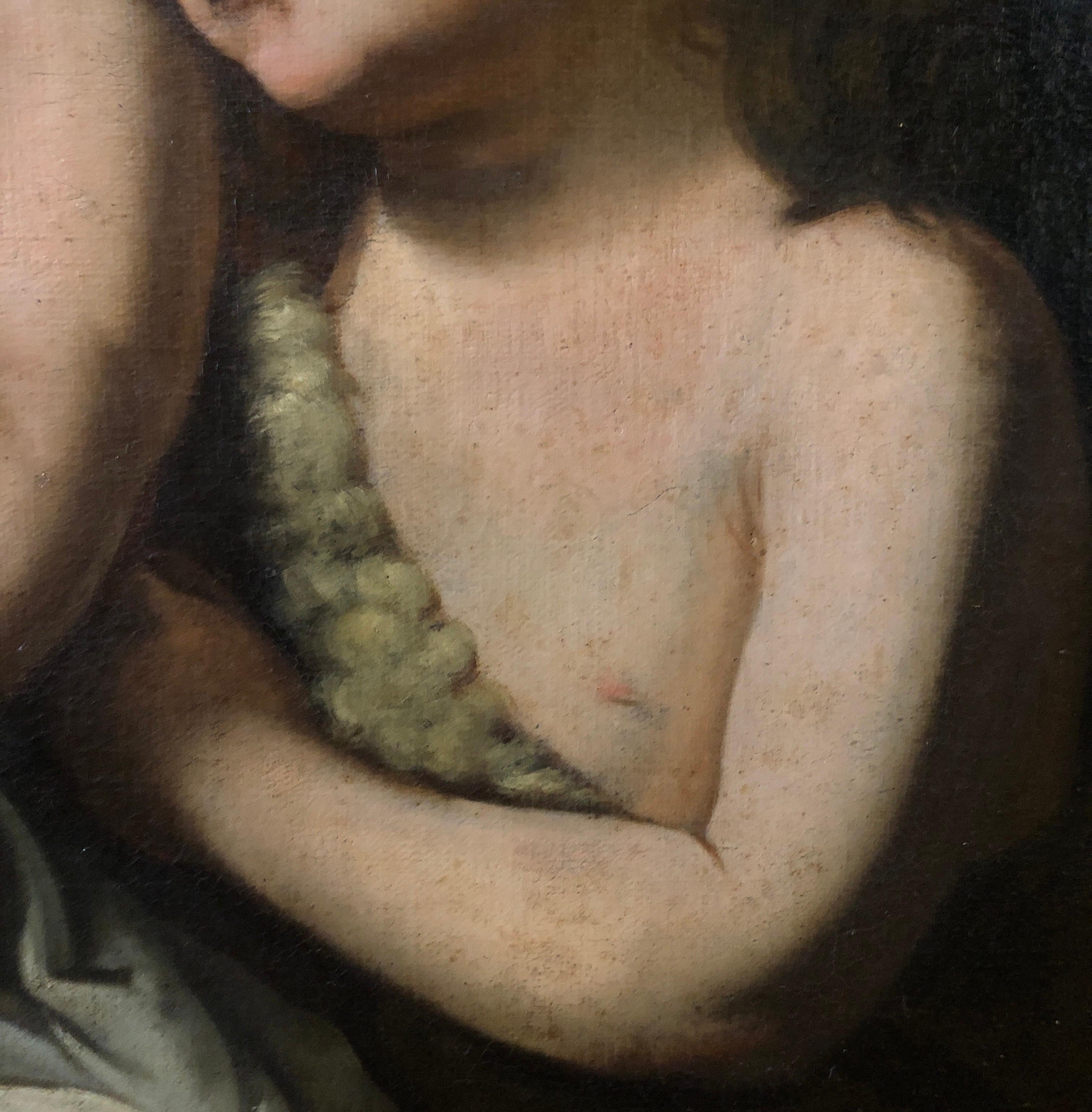 Madone à l'enfant et saint Jean 17e siècle École lombarde italienne en vente 2