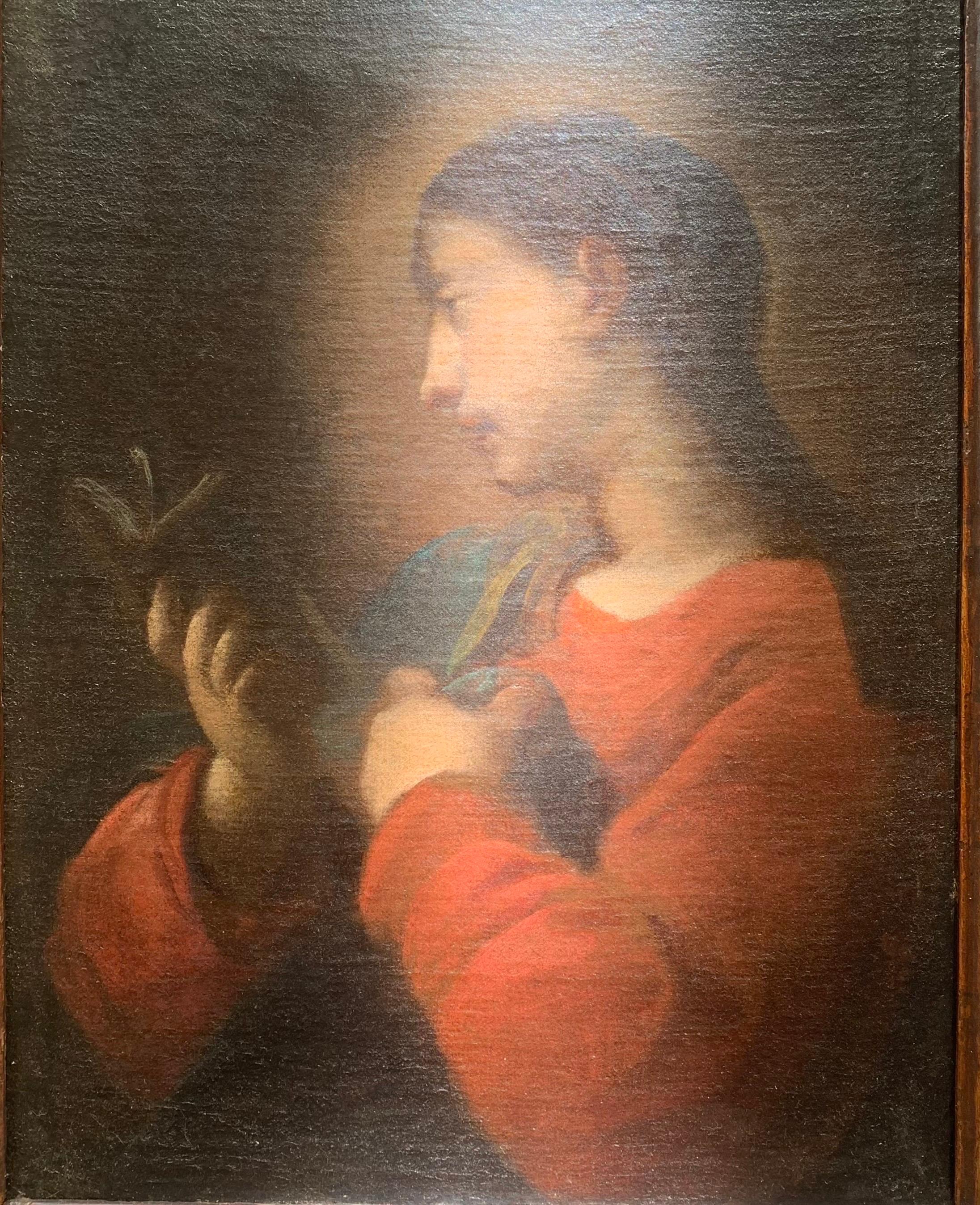 Madonna mit dem Buch. Genovese Schule. Ein Anhänger von Bernardo Strozzi. im Angebot 13
