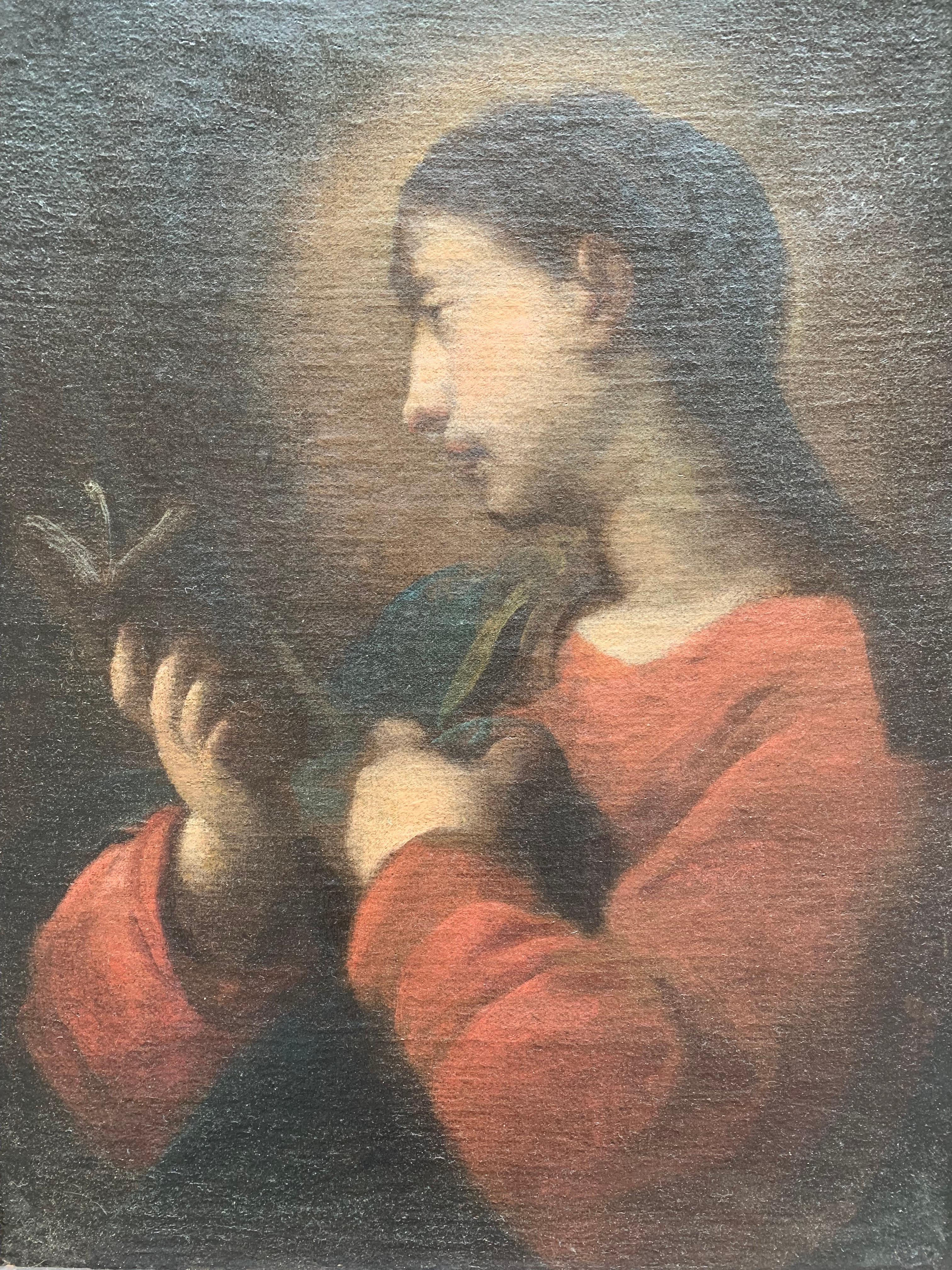 Madonna mit dem Buch. Genovese Schule. Ein Anhänger von Bernardo Strozzi. im Angebot 4