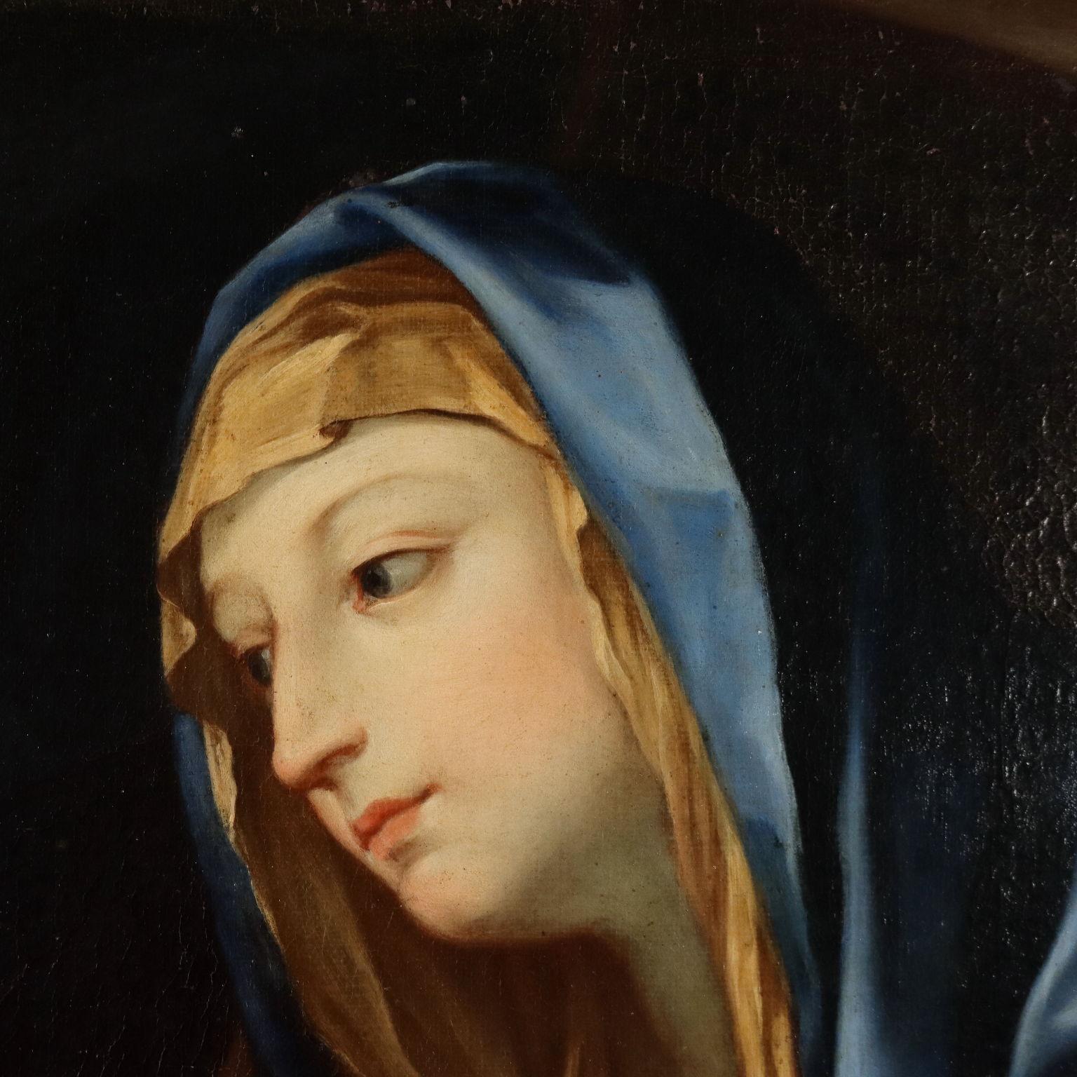 Madonna in Adorazione del Bambino dormiente, Copia da Guido Reni - Other Art Style Painting by Unknown