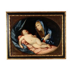 Antique Madonna in Adorazione del Bambino dormiente, Copia da Guido Reni