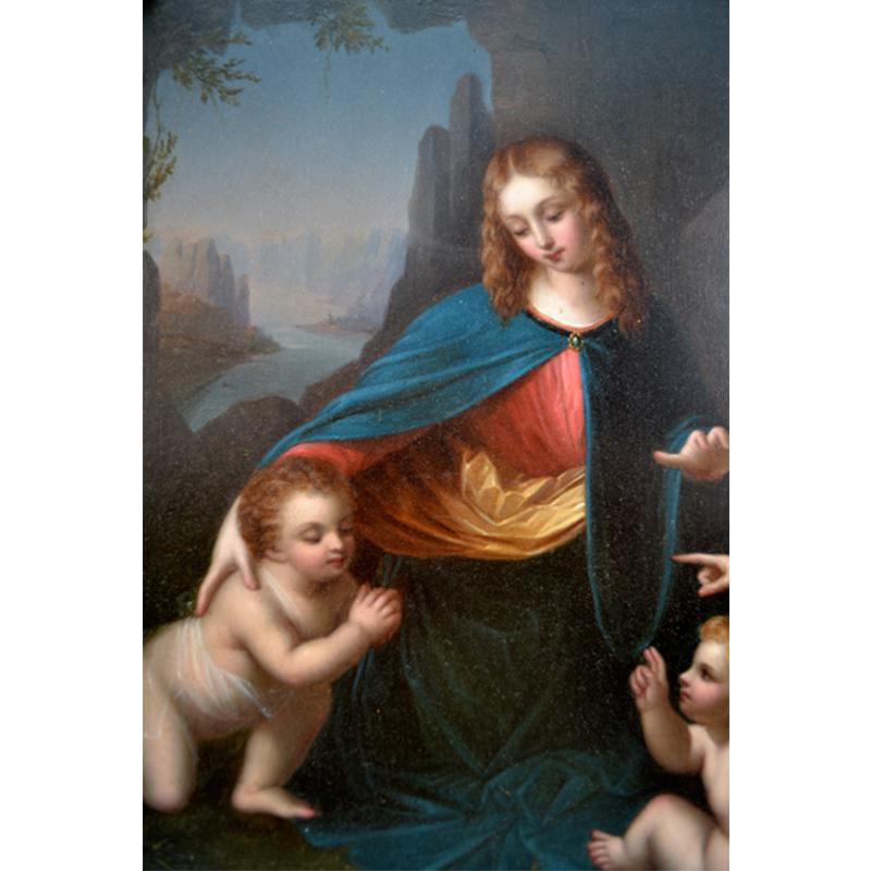 Madonna of the Rocks after Leonardo Da Vinci - Painting by Unknown